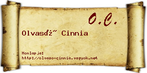Olvasó Cinnia névjegykártya